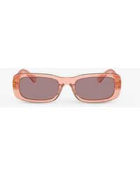 Miu Miu - Mu 08zs Oval-frame Acetate Sunglasses - Lyst