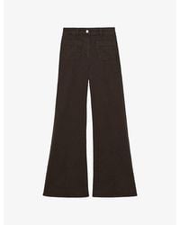 Reiss - Sakura Patch-Pocket Flared-Leg Stretch-Denim Jeans - Lyst