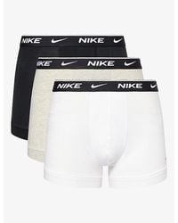 Nike - Essential Pack Of Three Cotton-Stretch Trunks - Lyst