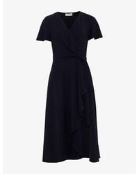 Phase Eight - Julissa Wrap-Front Woven Midi Dress - Lyst