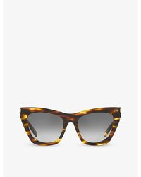 Saint Laurent - Sl214 Kate Cat-eye-frame Acetate Sunglasses - Lyst