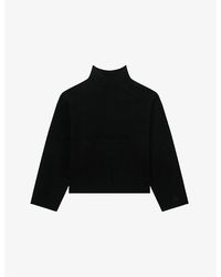 The Kooples - Logo-Embroidered Funnel-Neck Stretch-Woven Jumper - Lyst