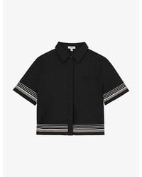 Reiss - Cat Stripe-Detail Cotton Shirt - Lyst