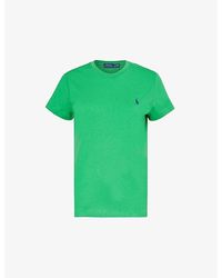 Polo Ralph Lauren - Round-neck Brand-embroidered Cotton-jersey T-shirt - Lyst