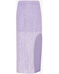 Whistles - Lio Split-hem Sequin-embellished Midi Skirt - Lyst