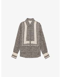 Reiss - Harper Tile-Print Woven Shirt - Lyst