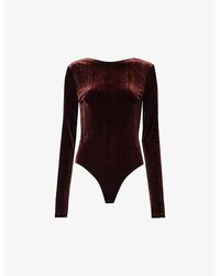 Agolde - Corrin Long-sleeved Velvet Bodysuit - Lyst