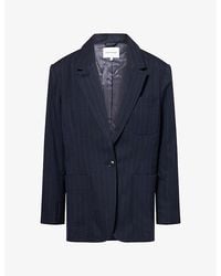 GOOD AMERICAN - The Oversized Stripe-Pattern Woven Blazer - Lyst