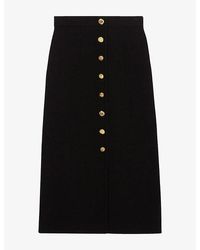 Claudie Pierlot - Slim-Fit Button-Front Knitted Midi Skirt - Lyst