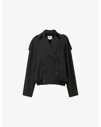 eem - Trench Double-Breasted Woven Bomber Jacket - Lyst