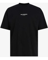 AllSaints - Logo-print Crewneck Cotton-jersey T-shirt X - Lyst