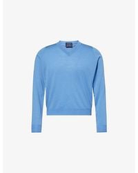 John Smedley - X Bill Nighy V-Neck Merino Wool Jumper - Lyst