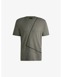 BOSS - Crewneck Short-Sleeve Regular-Fit Cotton-Jersey T-Shirt - Lyst