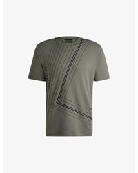 BOSS - Crewneck Short-Sleeve Regular-Fit Cotton-Jersey T-Shirt - Lyst