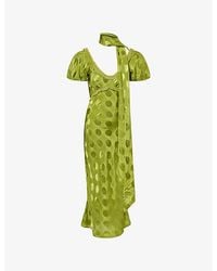 Damson Madder - Aoife Jacquard-Spot Woven Midi Dress - Lyst