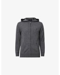 AllSaints - Mode Zipped Merino-Wool Hoody - Lyst