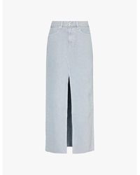 SLVRLAKE Denim - Dove High-Rise Split-Hem Denim Midi Skirt - Lyst