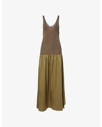 Frankie Shop - Iliya Drop Waist Cotton Blend Maxi Dress - Lyst