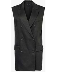 Theory - Notch-lapel Double-breasted Linen-blend Waistcoat - Lyst