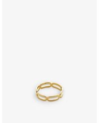 Monica Vinader - Paperclip 18Ct-Plated Vermeil Sterling- Stacking Ring - Lyst