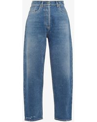 Prada - Faded-wash Relaxed-fit Tapered-leg High-rise Jeans - Lyst