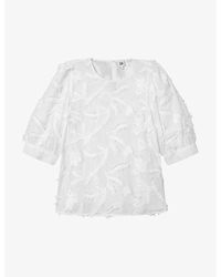 Twist & Tango - Marla Contrast-embroidered Organic-cotton Blouse - Lyst