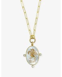 La Maison Du Couturier - Ece London The Phoenix 22Ct Vermeil Mother Of Pearl And Zircon&Nbsp;Necklace - Lyst