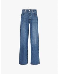 Citizens of Humanity - Annina Brand-Patch Wide-Leg High-Rise Woven-Blend Jeans - Lyst