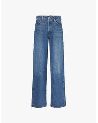 Citizens of Humanity - Annina Brand-Patch Wide-Leg High-Rise Woven-Blend Jeans - Lyst