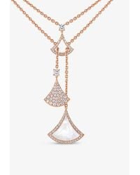 BVLGARI - Divas' Dream 18k Rose Gold, Mother-of-pearl, & Diamond Double-chain Necklace - Lyst
