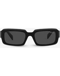 Prada - Pr 27zs Branded-arm Rectangle-frame Acetate Sunglasses - Lyst