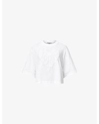 AllSaints - Lottie Logo-Embroidered Short-Sleeve Cotton T-Shirt - Lyst