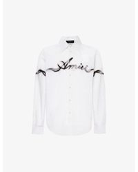 Amiri - Smoke Branded-print Cotton-poplin Shirt - Lyst