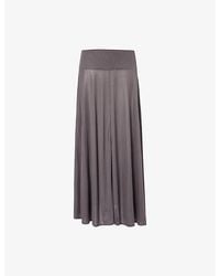 St. Agni - Gathered-Pleat Low-Waist Jersey Maxi Skirt - Lyst