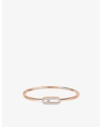 Messika - Move Uno Flex Medium 18Ct Rose- And 0.34Ct Brilliant-Cut Diamond Bangle Bracelet - Lyst