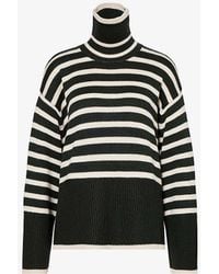 Totême - Striped Turtleneck Wool And Organic Cotton-blend Knitted Jumper - Lyst