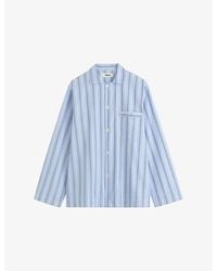Tekla - Striped Cotton-Poplin Pyjama Shirt - Lyst