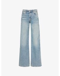 7 For All Mankind - Lotta Flared Straight-Leg Mid-Rise Stretch-Denim Blend Jeans - Lyst