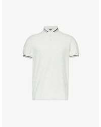 Emporio Armani - Branded-collar Regular-fit Cotton Polo Shirt - Lyst