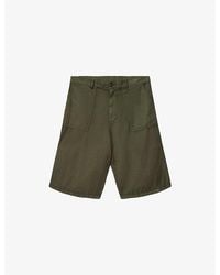 AllSaints - Echo Patch-Pocket Cotton And Linen Shorts - Lyst
