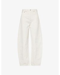 Agolde - Luna High-Rise Pieced Tapered-Leg Denim Jeans - Lyst