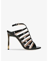 Tom Ford - Carine Croc-embossed Leather Heeled Sandals - Lyst