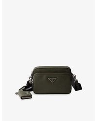 Prada - Brand-Plaque Saffiano Leather Shoulder Bag - Lyst