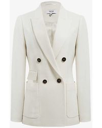 Reiss - Larsson Double-breasted Wool-blend Blazer - Lyst
