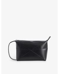 Loewe - Puzzle Fold Panelled Leather Wash Bag - Lyst