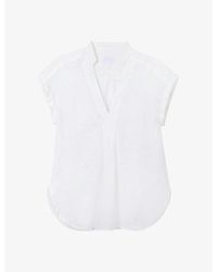 The White Company - The Company V-neck Relaxed-fit Linen Shirt - Lyst