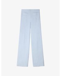 Sandro - Striped Sequin-Embellished Woven Trousers - Lyst