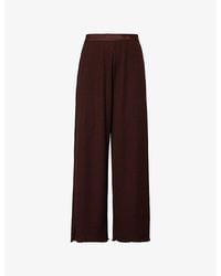 Lounge Underwear - Soft Waffle Wide-Leg High-Rise Woven Pyjama Bottoms - Lyst