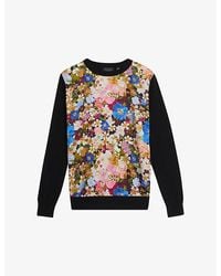 Ted Baker - Delbi Floral-print Woven Sweatshirt - Lyst