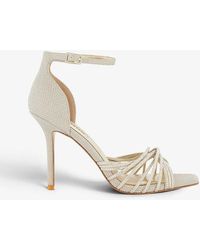 Dune - Malorie Rhinestone-embellished Woven Heeled Sandals - Lyst